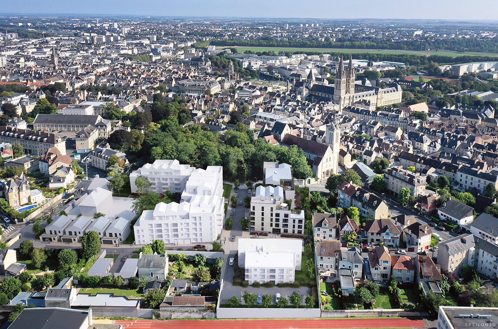 Le quartier Hasting et l'église Saint-Nicolas à Caen