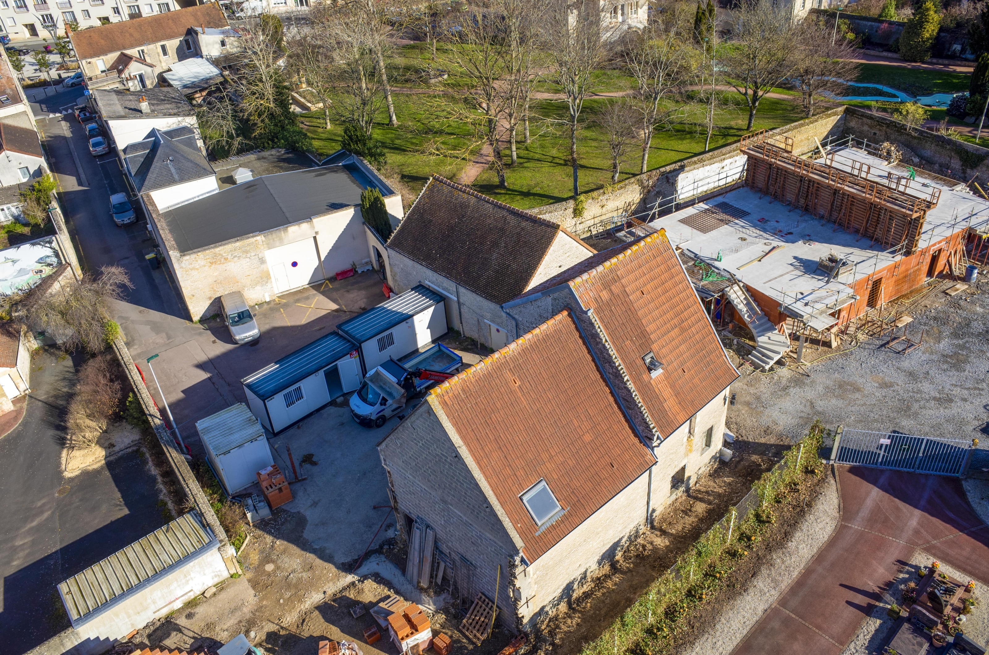Photo du chantier de la résidence Clos du Roy prise par Airkapture