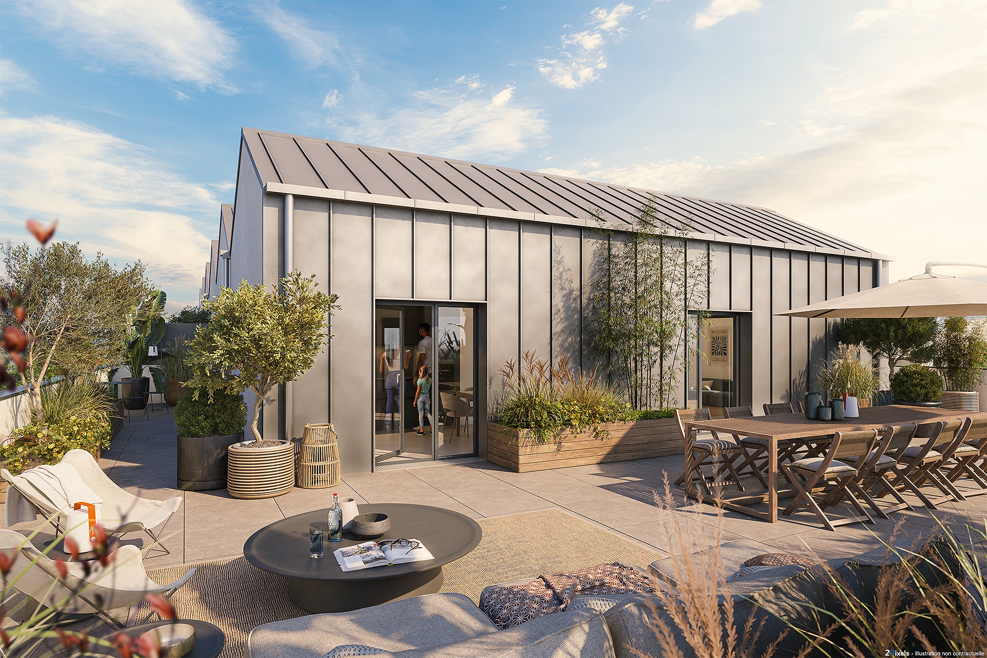 Perspective vue terrasse Cassiopee, Fleury-sur-orne