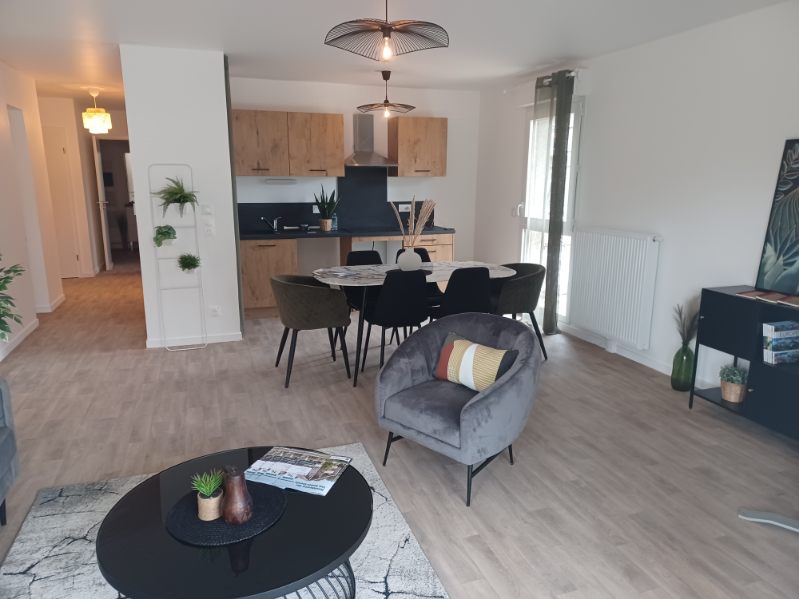 Salon du logement témoin de la résidence du val saint denis à Pavilly