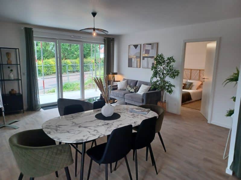 Salon du logement témoin de la résidence du val saint denis à Pavilly