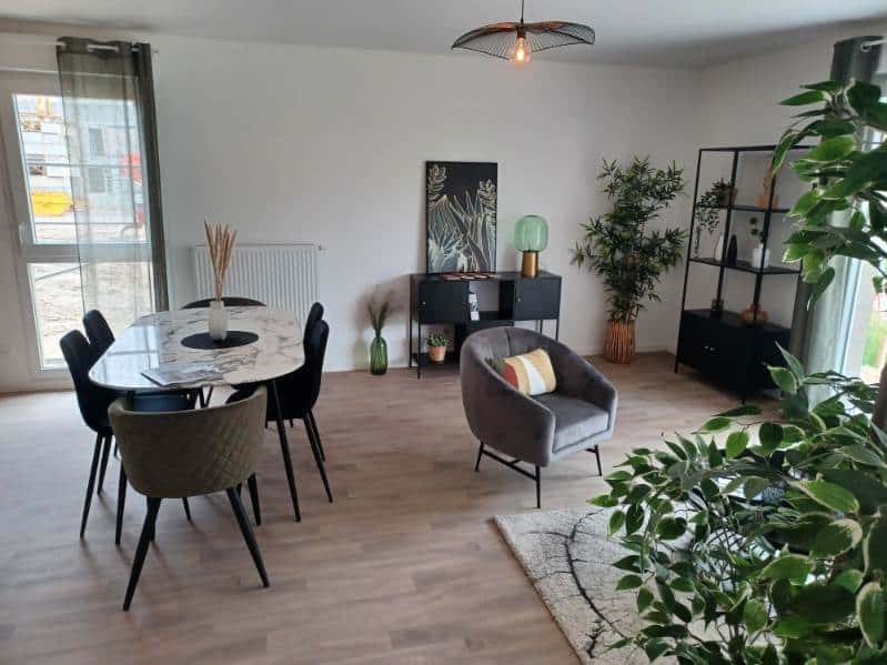 Salon du logement témoin de la résidence du val saint denis à Pavilly