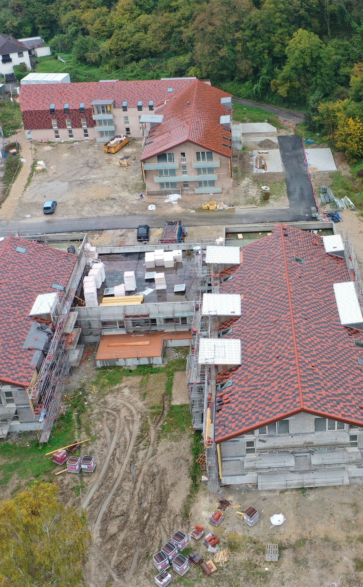 Photo du chantier de la Résidence du Val Saint Denis vue du ciel